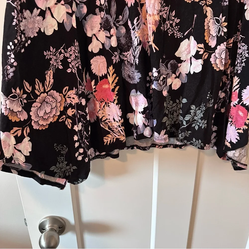 Cynthia Rowley Black Pink Floral Short Sleeve Top 1X - Picture 4 of 6